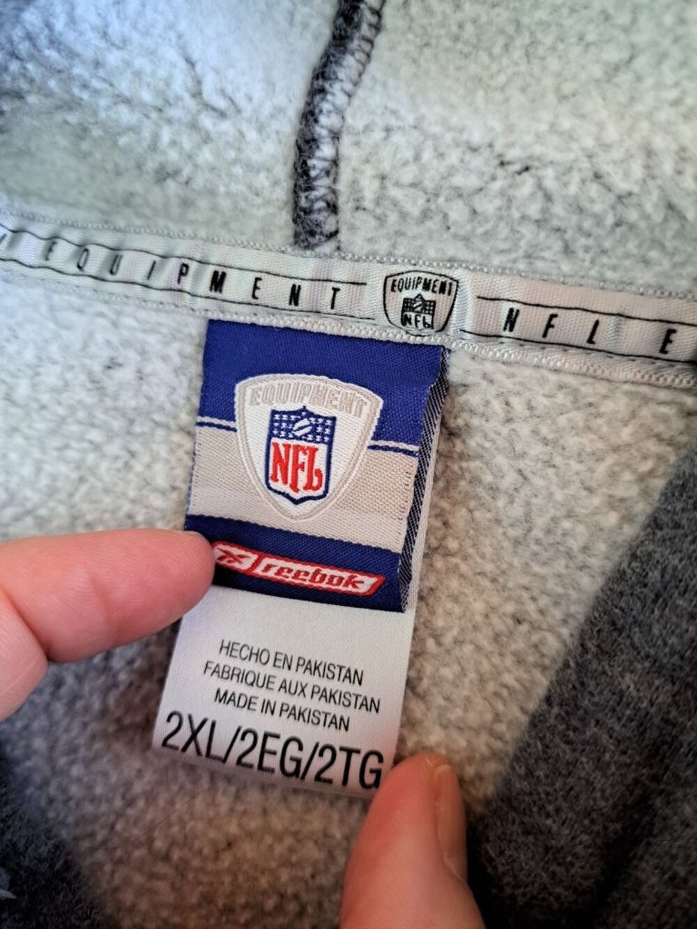 Vtg Reebok Tennessee Titans NFL Equipment Gray Hoodie 2XL Cotton Drawstring Mens - Picture 5 of 10